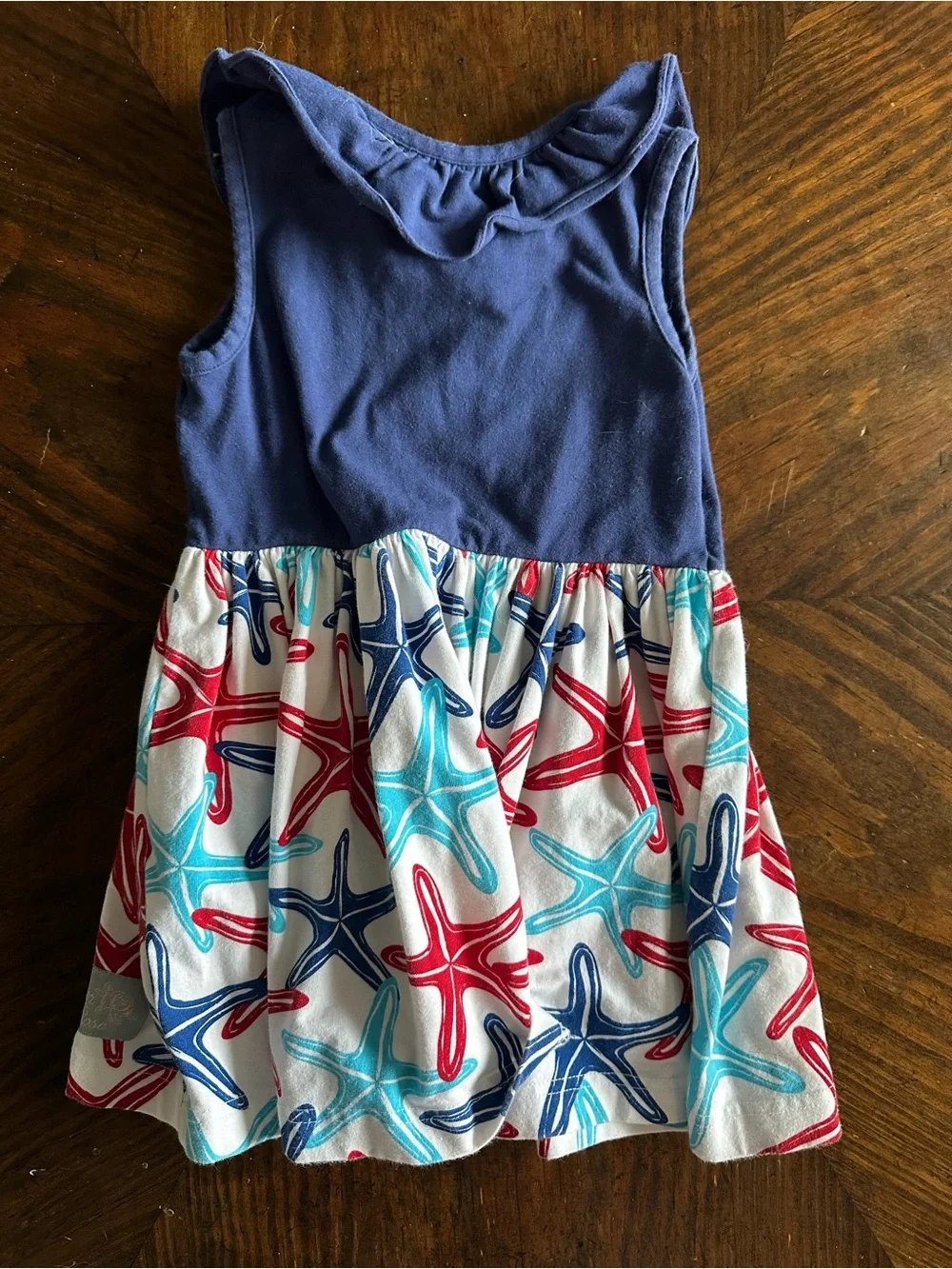 Eleanor Rose Navy Bodice Red Blue Starfish Skirt Casual Dress